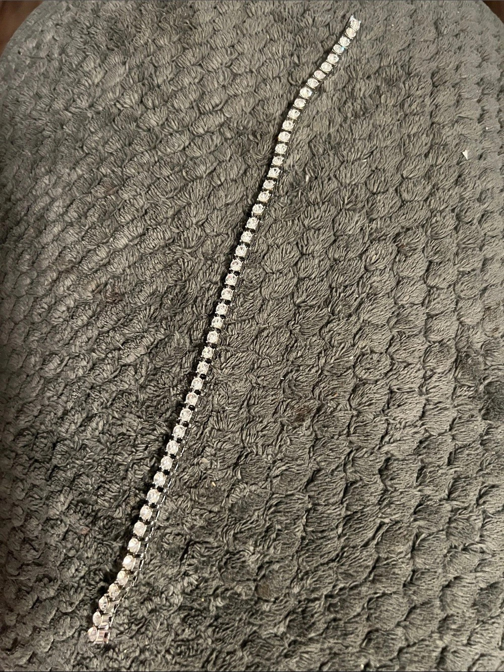 Silver-Tone Rhinestone Anklet - Picture 2 of 4